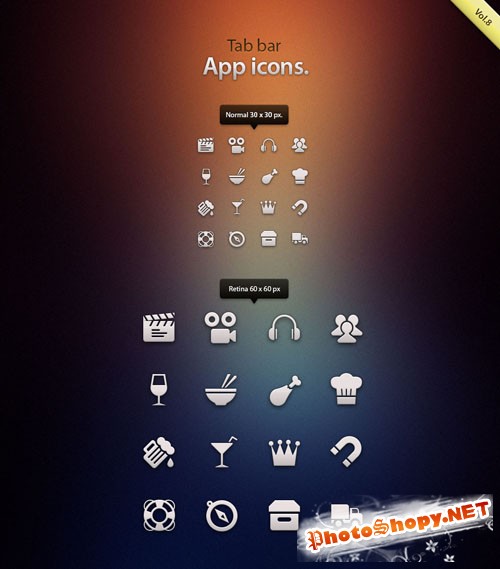 Pixeden - Tab Bar Icons iOS vol8