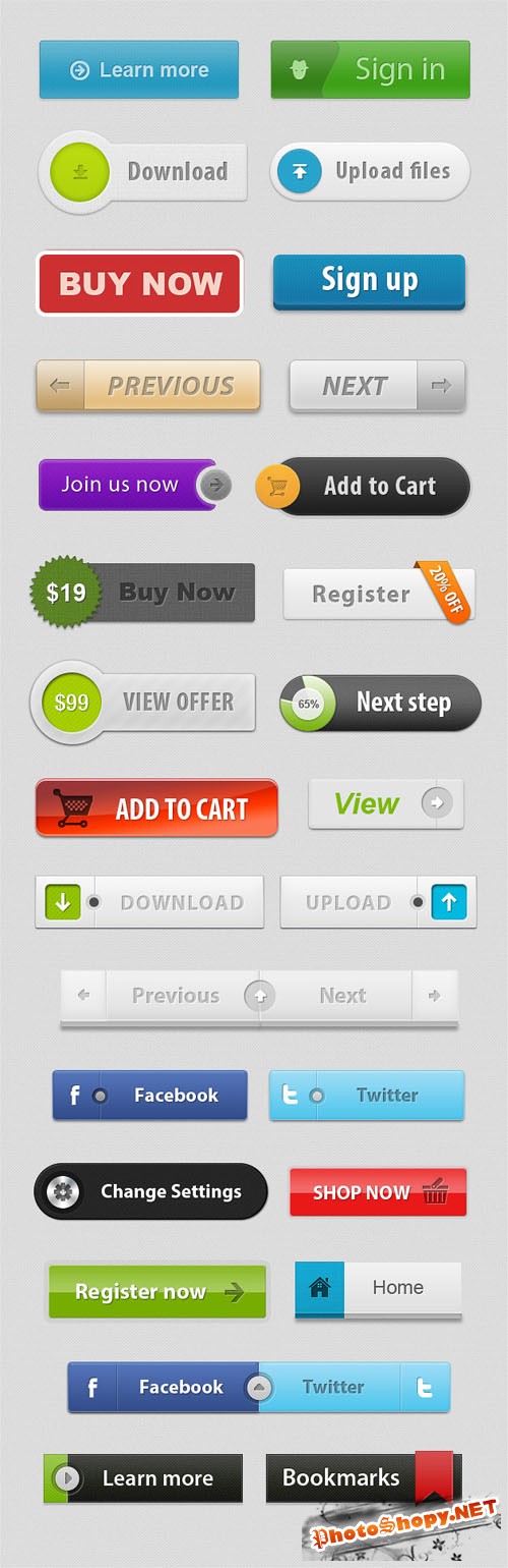 Premium Download PSD Buttons Set