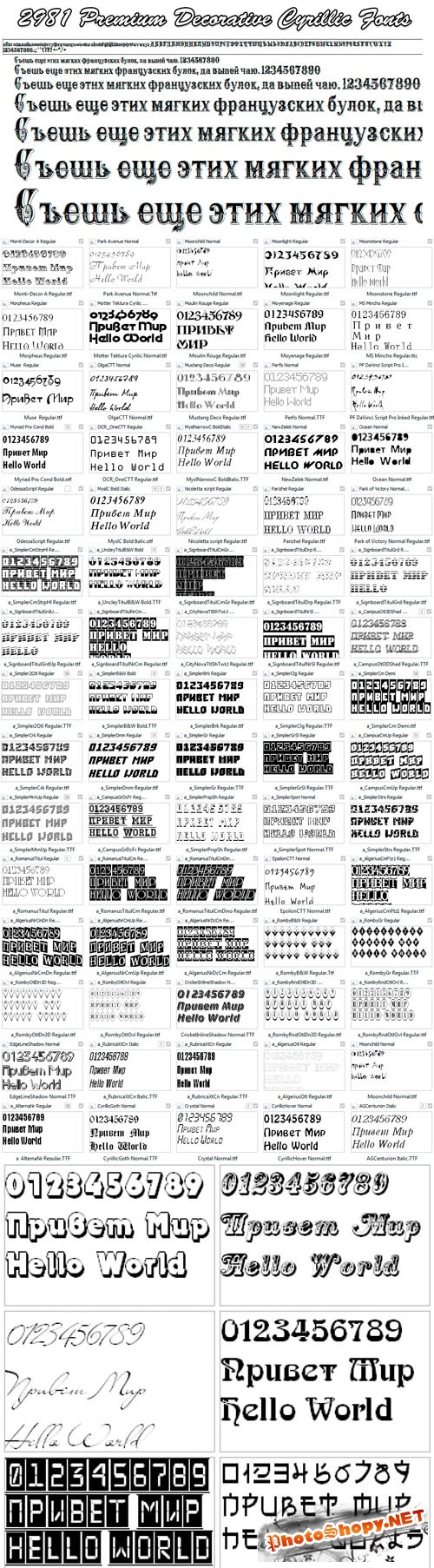 2981 Premium Decorative Cyrillic Fonts