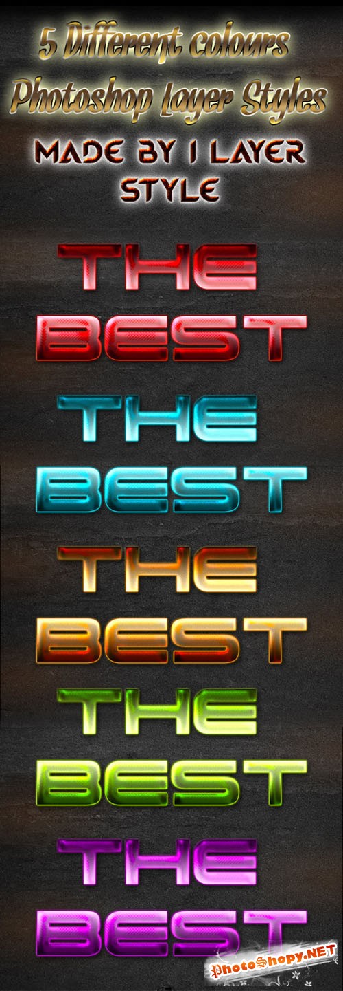 5 Different Colours Gaming Photoshop Styles