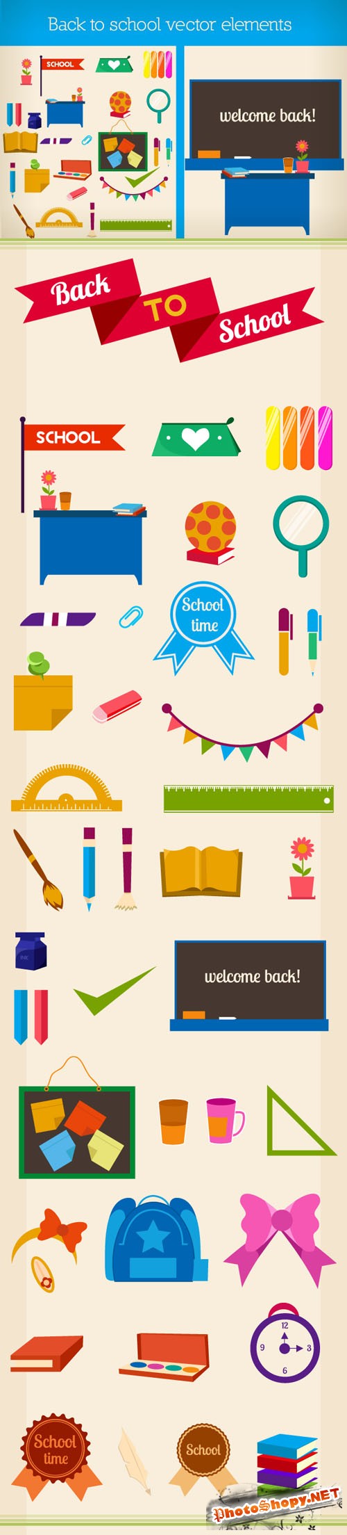 Designtnt - Back to School Vector Elements
