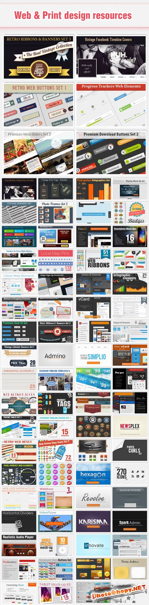 80 Premium Web & Print Design Resources from DesignTNT