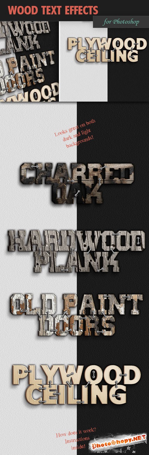 Designtnt - Wood PS Text Effects