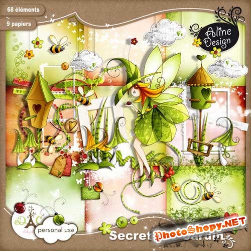 Нарисованный оригинальный скрап-комплект - Секреты сада