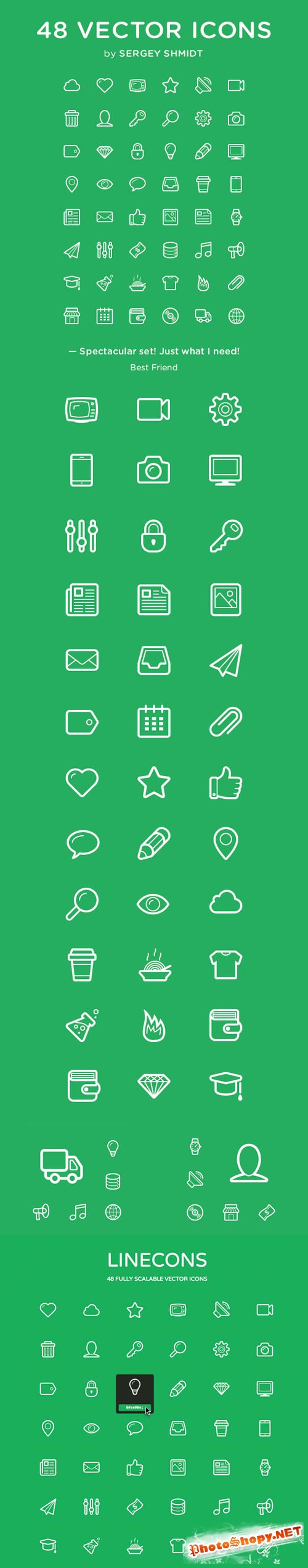 48 Linecons Vector Icons