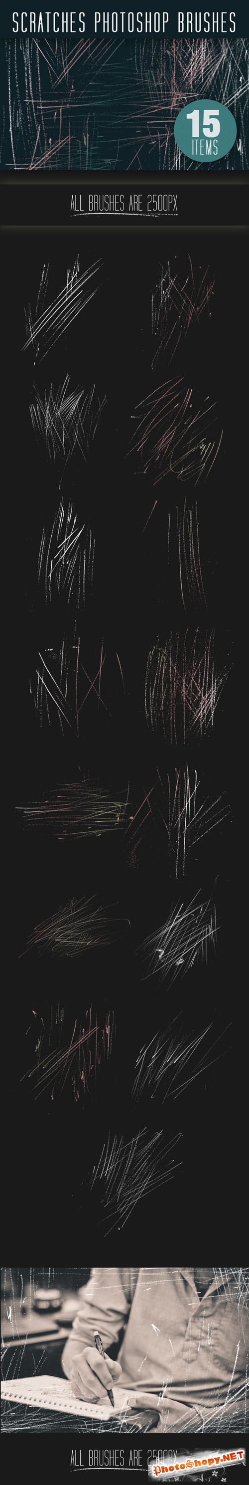 Designtnt - Scratches PS Brushes Set 1