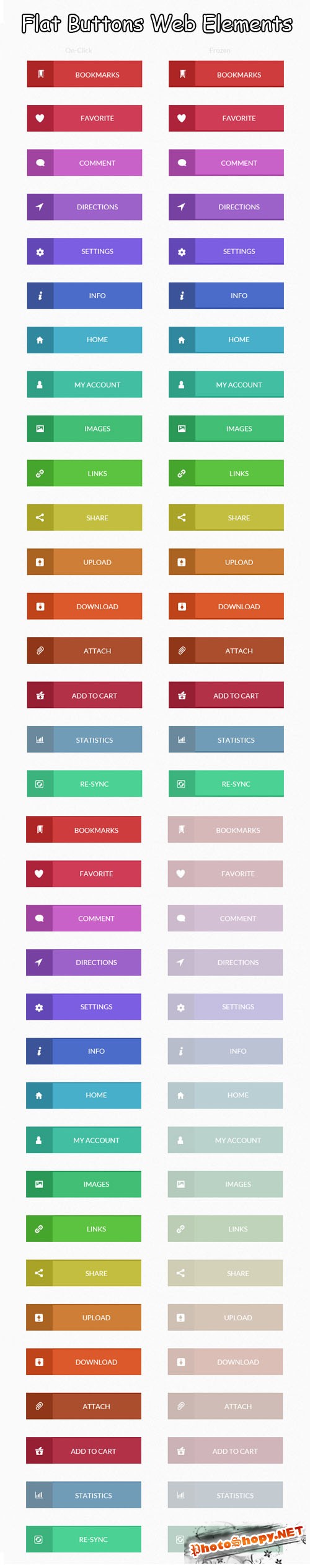 Designtnt - Flat Buttons Web Elements Set 1