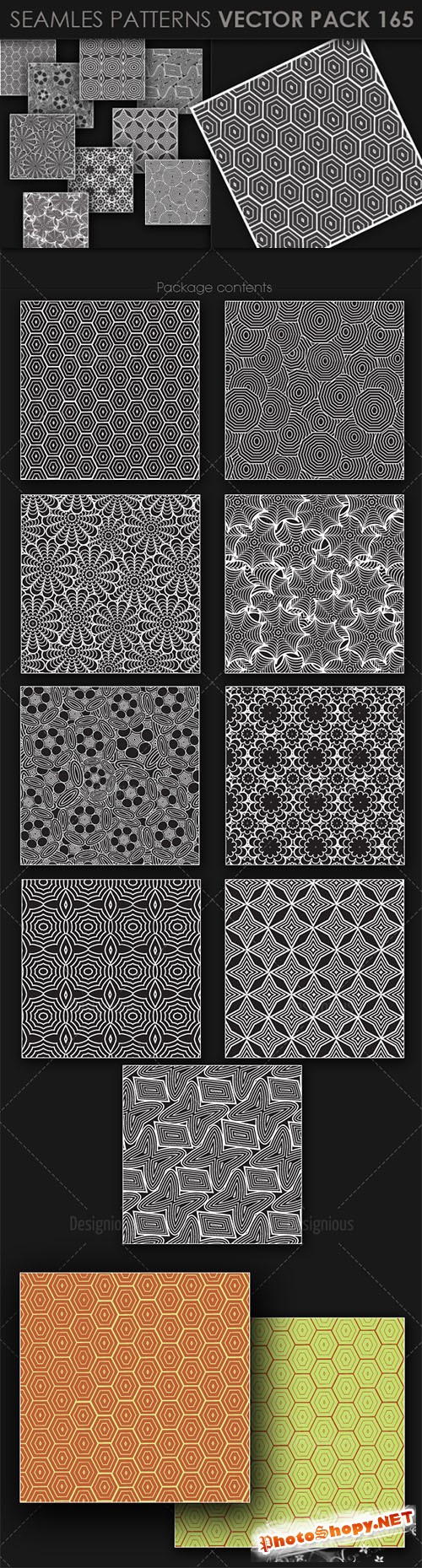 9 Seamless Patterns Vector Pack 165