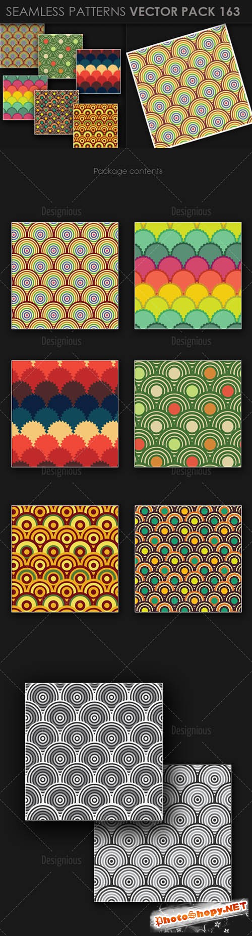 6 Seamless Patterns Vector Pack 163