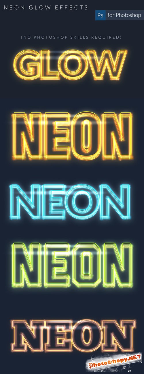 Designtnt - Glowing Light PS Text Effect