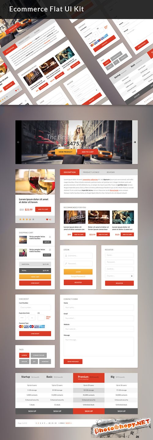 Designtnt - Ecommerce Flat UI Kit