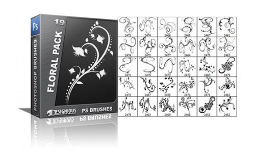30 Floral Photoshop Brushes Pack 19