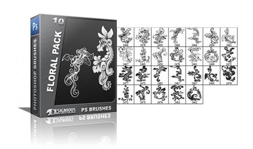26 Floral Photoshop Brushes Pack 10