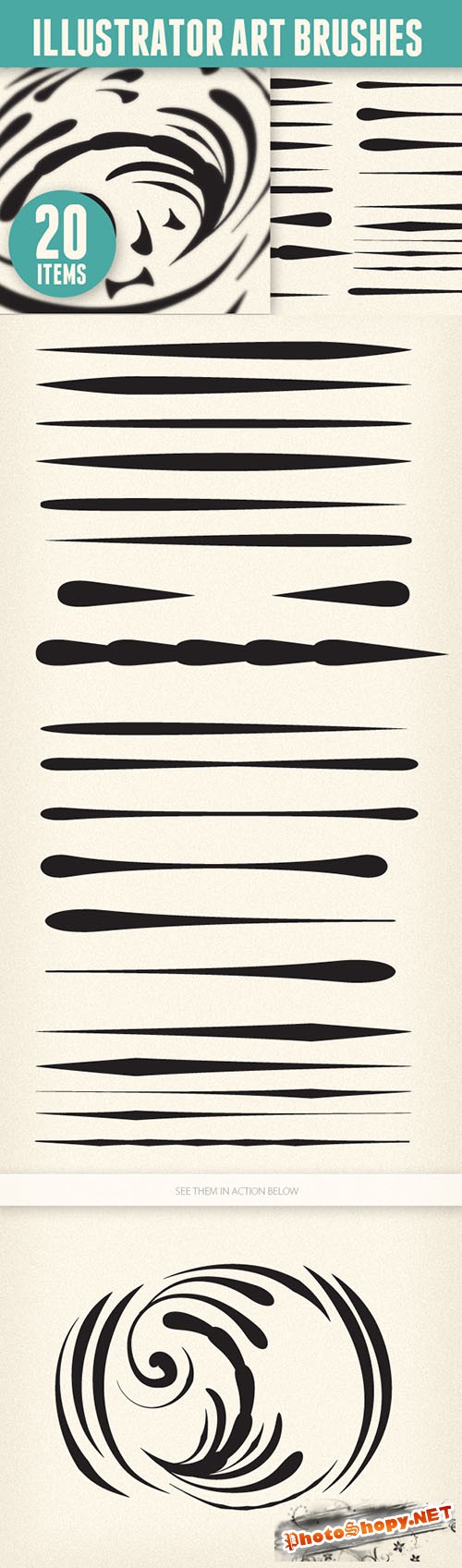 Blend Art Brushes Set for Illustrator