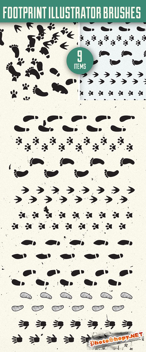 Footprint Brushes Set for Illustrator