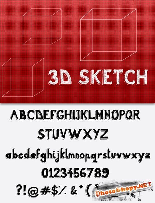 3D Sketch Font