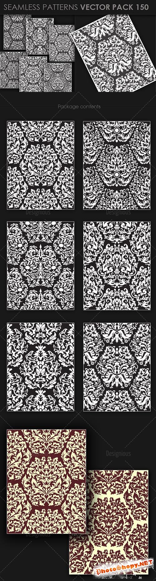 Seamless Patterns Vector Pack 150