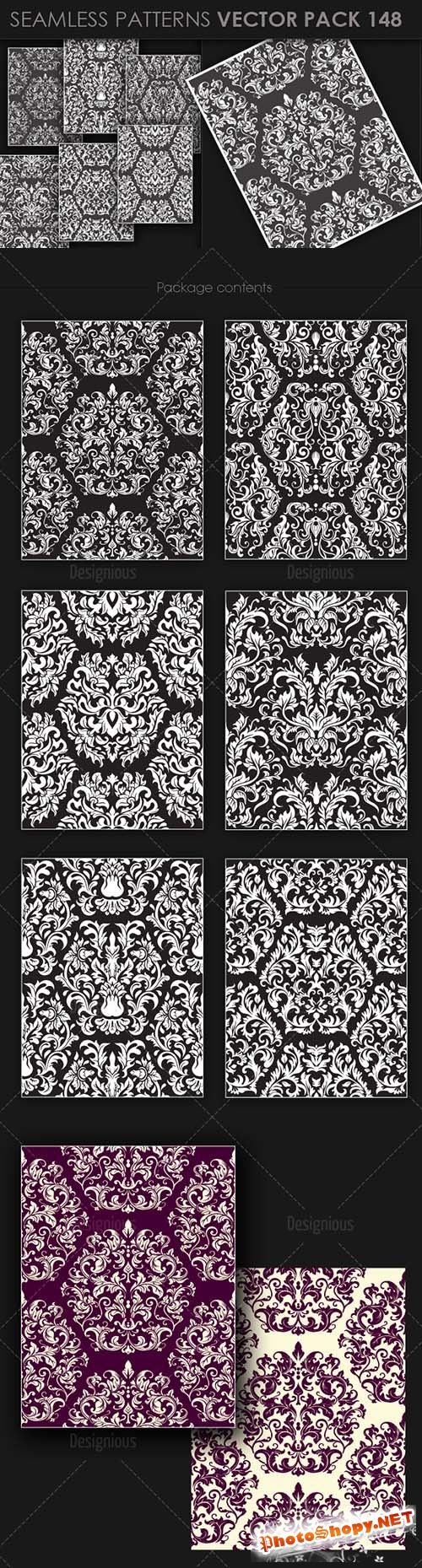Seamless Patterns Vector Pack 148