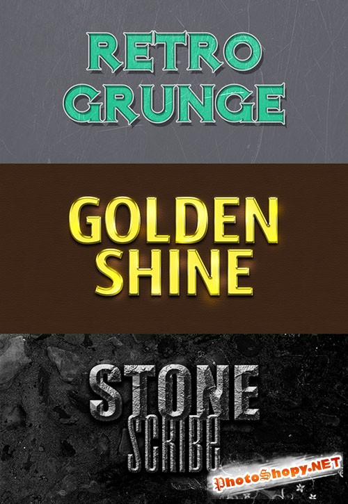 Retro Gold and Stones Photoshop Text Styles