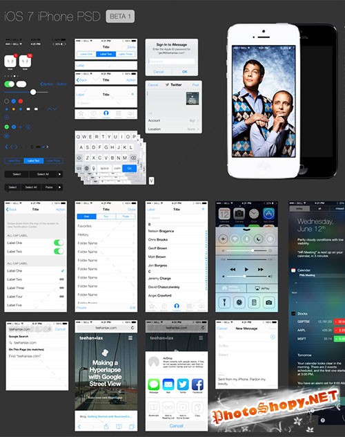 iOS7 GUI PSD Template