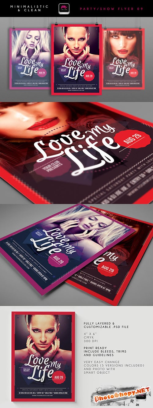 Love My Life Flyer/Poster PSD Template