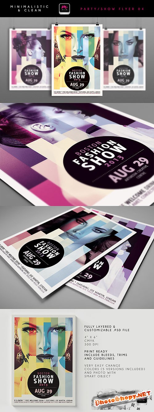 Boston Fashion Show Flyer/Poster PSD Template #2
