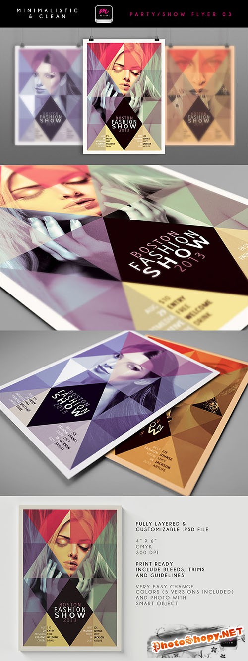 Boston Fashion Show Flyer/Poster PSD Template #1