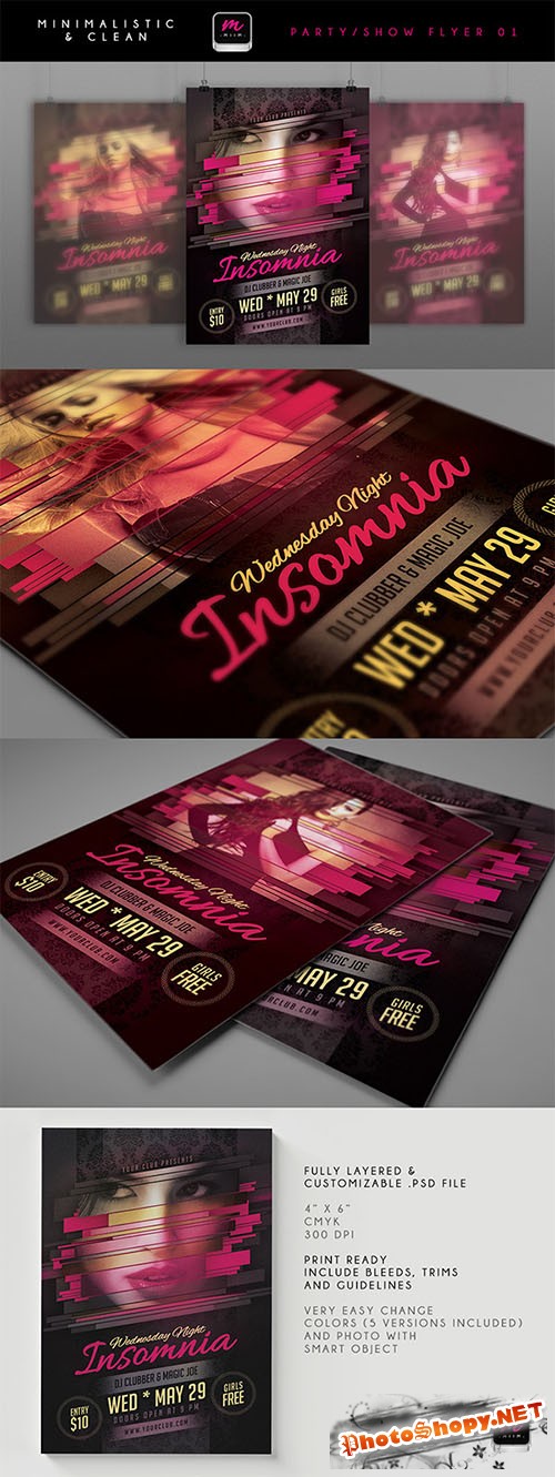 Insomnia Wednesday Night Flyer/Poster PSD Template