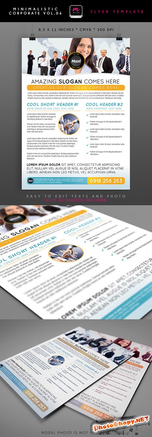 Financial Solutions Minimalistic Corporate Flyer/Poster PSD Template #5