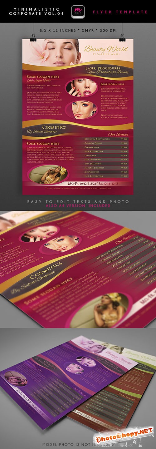 Cosmetic Beauty World Flyer/Poster PSD Template