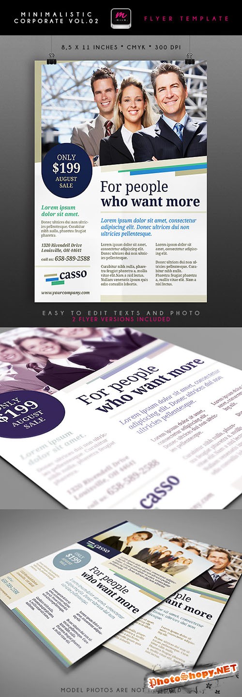 Financial Solutions Minimalistic Corporate Flyer/Poster PSD Template #2