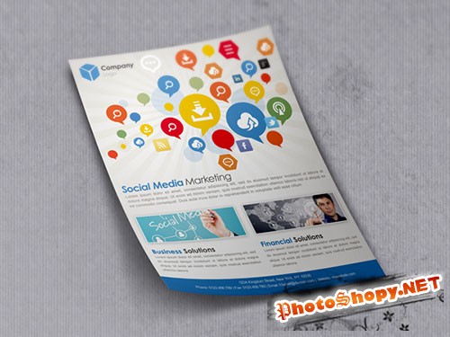 Social Media Marketing Mockup Flyer/Poster PSD Template