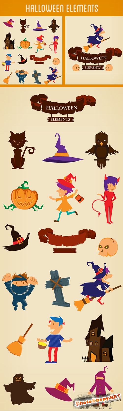 Designtnt - Halloween Vector Elements Set 2