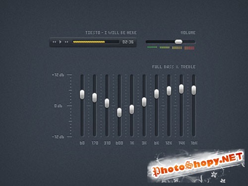 Mini Music Player Interface PSD Template