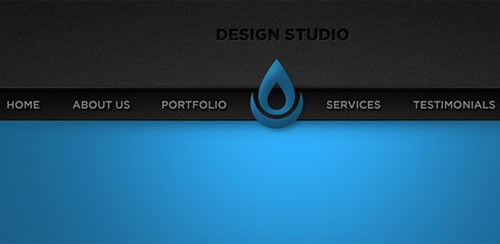 Sleek Blue Portfolio Website Header PSD Template