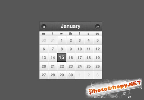 Sleek Small Calendar jQuery or CSS Date Picker PSD Template