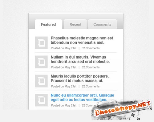 Tabbed Sidebar Widget PSD Template