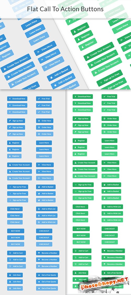 Designtnt - Flat Call to Action Buttons