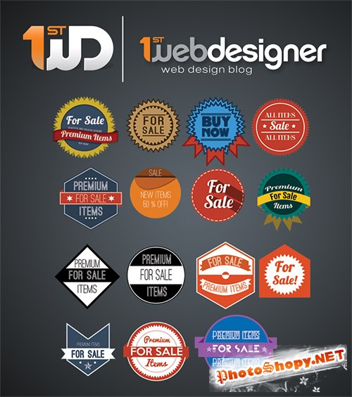 15 Beautiful Badges PSD Template