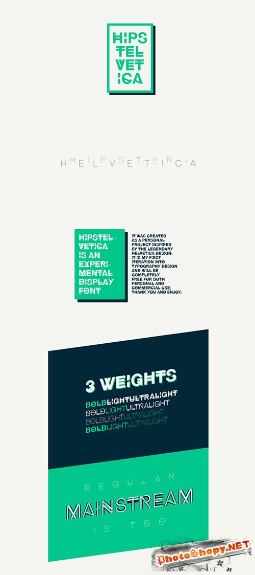 Hipstelvetica Font Family for Design Projects